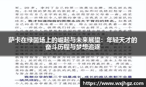 萨卡在绿茵场上的崛起与未来展望：年轻天才的奋斗历程与梦想追逐